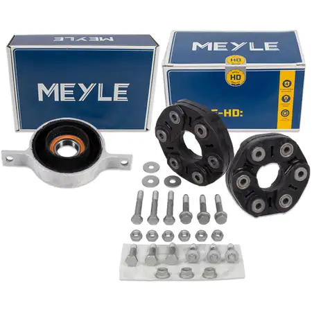 2x 2x MEYLE HD Gelenkscheibe Rep.-Satz + Mittellager f&uuml;r BMW E90 E91 E92 325/330xi X1 E84