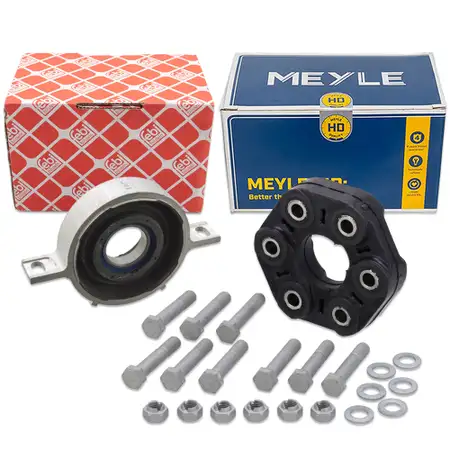 MEYLE HD Gelenkscheibe Rep.-Satz + febi Mittellager f&uuml;r BMW 5er G30 520d mit DSC G32 630i