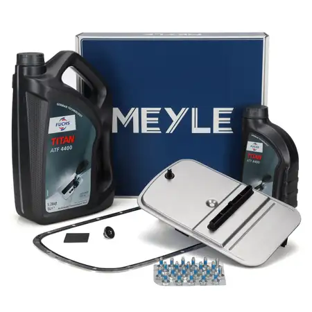 MEYLE &Ouml;lwechsel Satz 5-Gang Automatik + 6L FUCHS Getriebe&ouml;l f&uuml;r BMW E53 3.0i 3.0d M54 M57