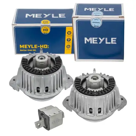 2 MEYLE engine mounts + 1 HD transmission mount for Mercedes E-Class W212, S212, CLS C/X218 OM642
