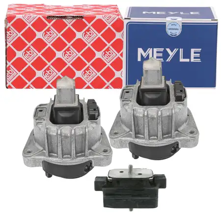 2x MEYLE Motorlager + febi Getriebelager f&uuml;r BMW F10 F11 525d 530d 535d F12 F13 640d N57