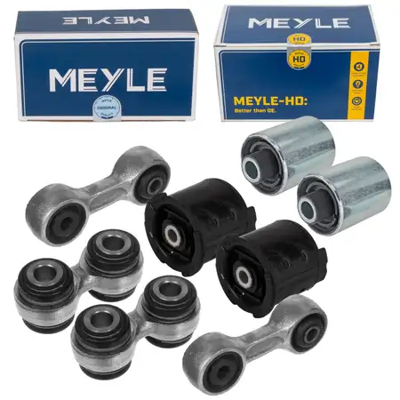 MEYLE Koppelstange + Tonnenlager Hinterachslager f&uuml;r BMW 5er E34 7er E32 hinten 8-teilig