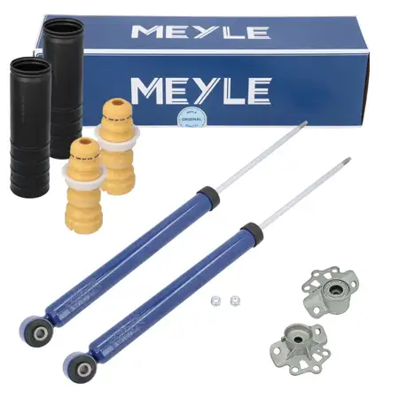 2x MEYLE Sto&szlig;d&auml;mpfer + Staubschutz Domlager f&uuml;r OPEL Corsa E mit Standard Fahrwerk hinten