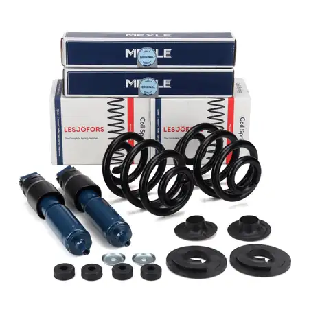 2x MEYLE Sto&szlig;d&auml;mpfer + LESJ&Ouml;FORS VERST&Auml;RKT Federn f&uuml;r VW Transporter T4 hinten