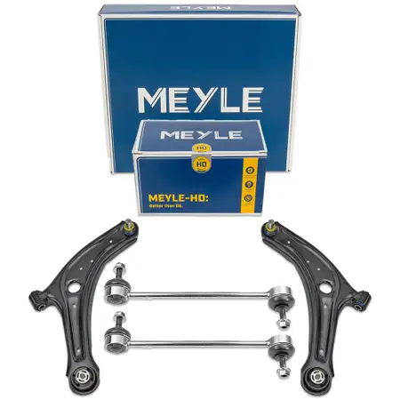 2x MEYLE Querlenker Lenker + Traggelenk + HD Koppelstange f&uuml;r FORD Fiesta 7 MK7 vorne