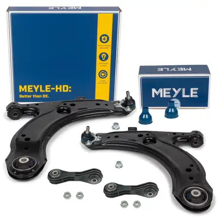 2x MEYLE HD Querlenker + Traggelenk + Koppelstange f&uuml;r VW Golf 4 Leon 1M ab Fgst. vorne