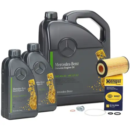 7L ORIGINAL 5W30 MB 229.52 + HENGST &Ouml;lfilter f&uuml;r MERCEDES W176 W204 W205 W212 OM651
