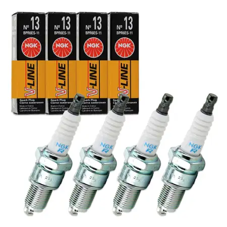 4x NGK 5339 BPR6ES-11 V-LINE 13 Spark Plug for LADA Niva 1700i 4x4 83 hp, Kalina 1.6, 112, 1.5