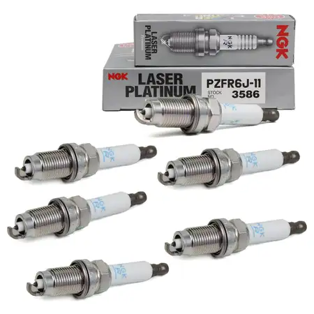 6x NGK 3586 PZFR6J-11 Z&uuml;ndkerze f&uuml;r VW Golf 4 Sharan T4 SEAT Leon Cupra 2.8 V6 VR6