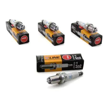 4x NGK Z&uuml;ndkerze V-Line 30 6343 BKR6EQUP f&uuml;r AUDI A6 C5 BMW E46 E39 X3 E83 MINI R50 R52