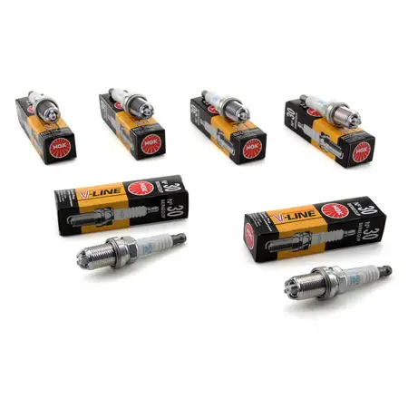 6x NGK Z&uuml;ndkerze V-Line 30 6343 BKR6EQUP f&uuml;r AUDI A6 C5 BMW E46 E39 X3 E83 MINI R50 R52