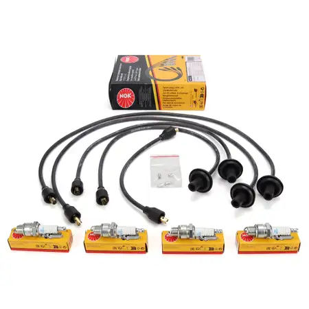 NGK 0948 Z&uuml;ndkabelsatz + 4x NGK 6422 Z&uuml;ndkerze f&uuml;r VW K&auml;fer 1.2-1600 PORSCHE 912 1.6