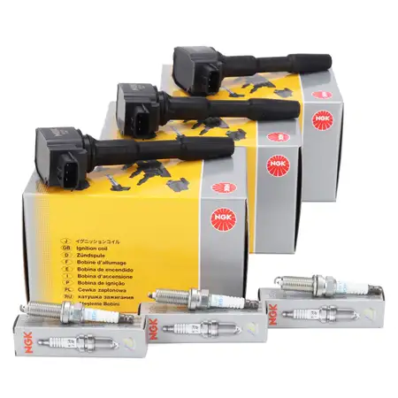 3x NGK ignition coils + 3x spark plugs for Renault Clio 4, Captur 1, and Dacia Logan 2 2.0 0.9 TCe