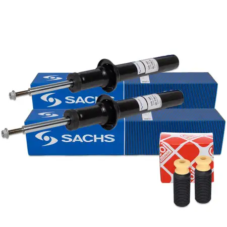 2x SACHS Sto&szlig;d&auml;mpfer + febi Staubschutz f&uuml;r BMW X5 F15 X6 F16 mit Standard Fahrwerk vorne