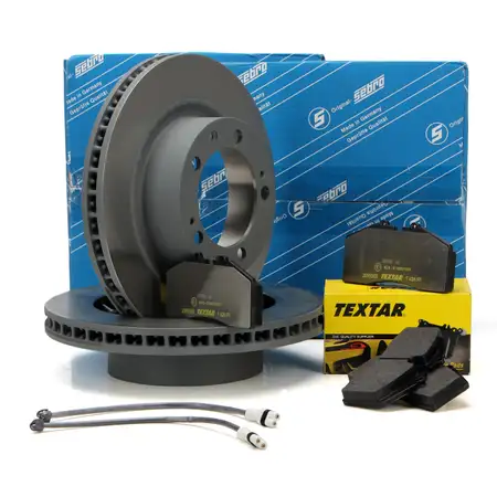 SEBRO Bremsscheiben + TEXTAR Bel&auml;ge Wako f&uuml;r PORSCHE 944 2.5 Turbo 220 PS ab 01.1987 vorne