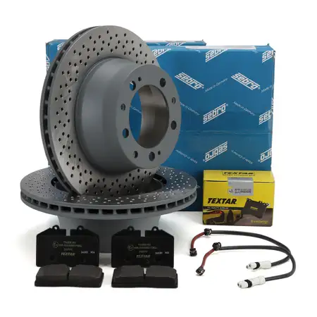 SEBRO brake discs + TEXTAR pads + Wako for PORSCHE 964 3.6 Carrera RS (rear)