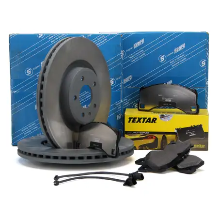 SEBRO Bremsscheiben + TEXTAR Bel&auml;ge + Wako f&uuml;r PORSCHE Macan (95B) 2.0 PR-1LA vorne