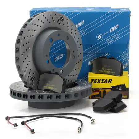 SEBRO Bremsscheiben + TEXTAR Bel&auml;ge + Wako f&uuml;r PORSCHE 993 3.6/3.8 Carrera vorne