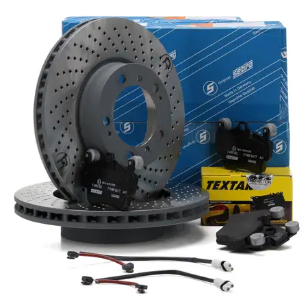 SEBRO Bremsscheiben + TEXTAR Bel&auml;ge + Wako f&uuml;r PORSCHE 997 Boxster Cayman 987 vorne