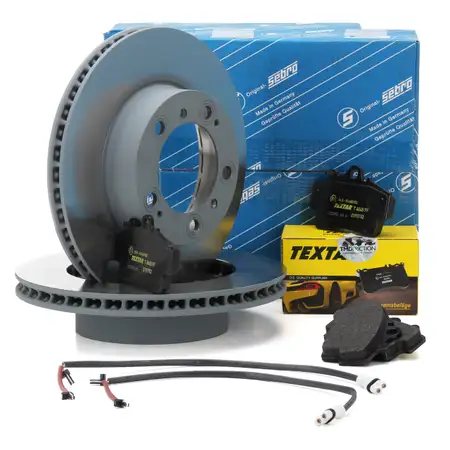 SEBRO Bremsscheiben + TEXTAR Bel&auml;ge + Wako f&uuml;r PORSCHE Boxster 986 2.5 2.7 vorne
