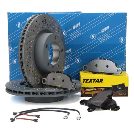 SEBRO brake discs + TEXTAR brake pads for PORSCHE 997 3.6 Carrera 4 345 hp (front)
