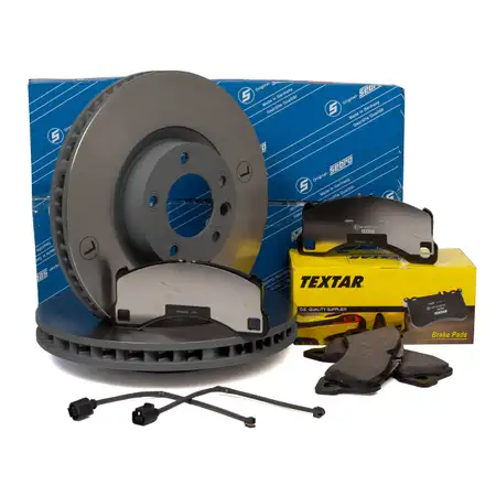 SEBRO Bremsscheiben + TEXTAR Bel&auml;ge f&uuml;r PORSCHE Cayenne (92A) VW Touareg (7P) vorne