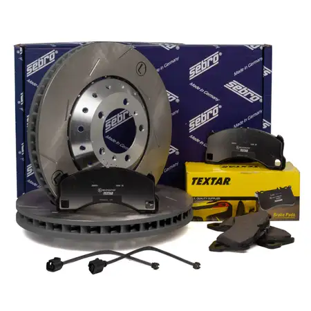 SEBRO Bremsscheiben + TEXTAR Bel&auml;ge f&uuml;r PORSCHE Panamera 970 GTS Turbo / S vorne
