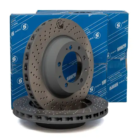 SEBRO Bremsscheiben Satz f&uuml;r PORSCHE 993 3.8 Carrera 4 / RS 3.6 Turbo 4 / GT2 hinten