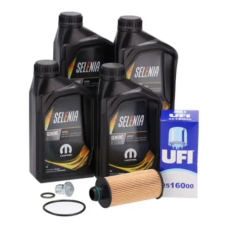 4L PETRONAS SELENIA ECO2 0W-20 Engine Oil + UFI Oil Filter for ALFA ROMEO Giulia Stelvio 2.2D