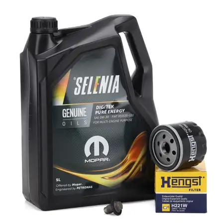 5L SELENIA DIGITEK PURE ENERGY 0W-30 Motor&ouml;l + HENGST &Ouml;lfilter f&uuml;r FIAT 500X Tipo 1.0 1.3