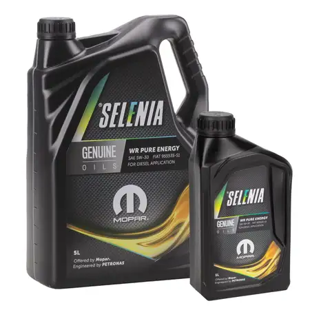 6L 6 Liter PETRONAS SELENIA WR PURE ENERGY 5W-30 Motor&ouml;l ACEA C2 MOPAR f&uuml;r FIAT 9.55535-S1