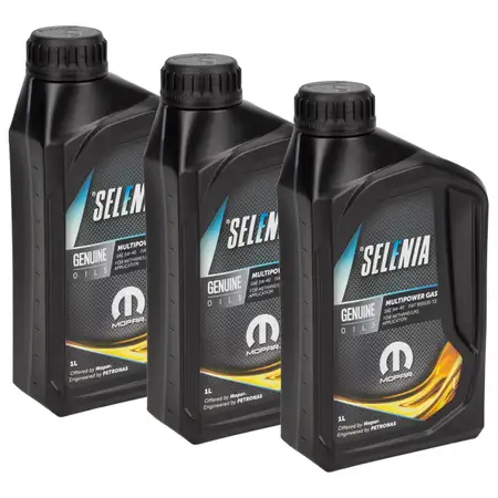 3L 3 Liter PETRONAS SELENIA MULTIPOWER GAS 5W-40 Motor&ouml;l ACEA C3 MOPAR f&uuml;r FIAT 9.55535-T2