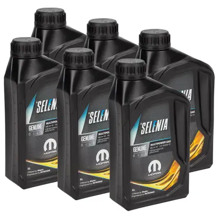 6L 6 Liter PETRONAS SELENIA MULTIPOWER GAS 5W-40 Motor&ouml;l ACEA C3 MOPAR f&uuml;r FIAT 9.55535-T2