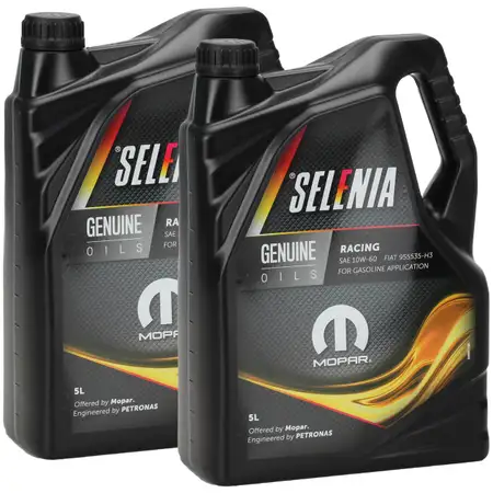 10L 10 Liter PETRONAS SELENIA Motor&ouml;l &Ouml;l RACING 10W60 10W-60 MOPAR f&uuml;r FIAT 9.55535-H3