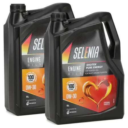 10L PETRONAS SELENIA DIGITEK PURE ENERGY 0W-30 Engine Oil MOPAR for FIAT 9.55535-GS1