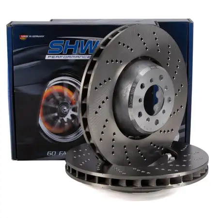 SHW Bremsscheiben Satz f&uuml;r BMW 5er E60 E61 M5 6er E63 E64 M6 507 PS vorne