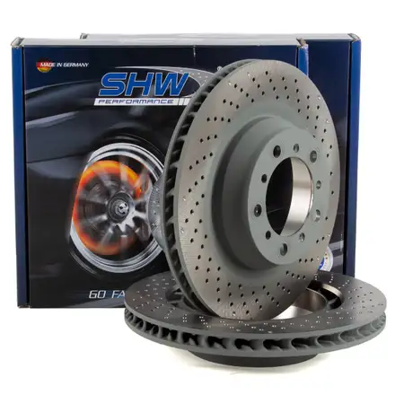 SHW Bremsscheiben Satz f&uuml;r PORSCHE 718 Boxster Cayman (982) GTS 4.0 400 PS hinten