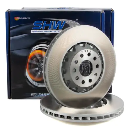 SHW Bremsscheiben Satz f&uuml;r VW Golf 7 8 GTI/R Passat B7 B8 AUDI S3 8V SQ2 vorne 5Q0615301P