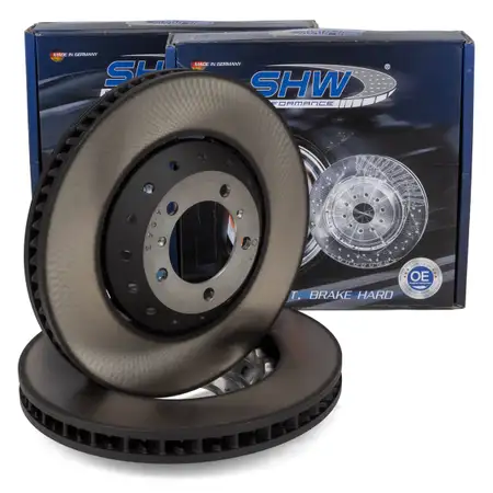 SHW Bremsscheiben Satz f&uuml;r PORSCHE Cayenne (9Y) 2.9 S 3.0 4.0 GTS / Turbo 19 Zoll vorne