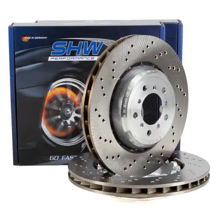 SHW Bremsscheiben Satz f&uuml;r BMW 1er E82 1M 340 PS 3er E90 E92 E93 M3 420 PS vorne