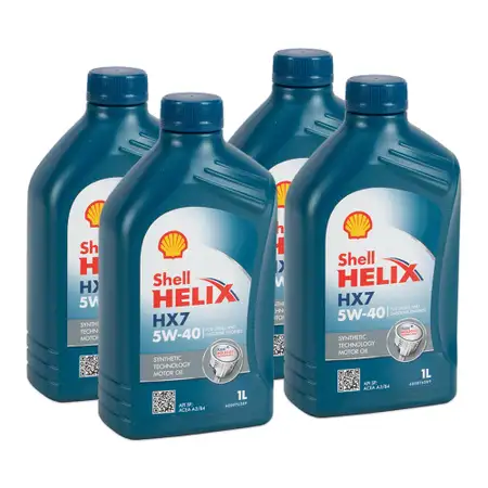 4L 4 Liter SHELL HELIX HX7 5W-40 Motor&ouml;l API SP ACEA A3/B4 f&uuml;r MB 229.3 VW 502.00/505.00