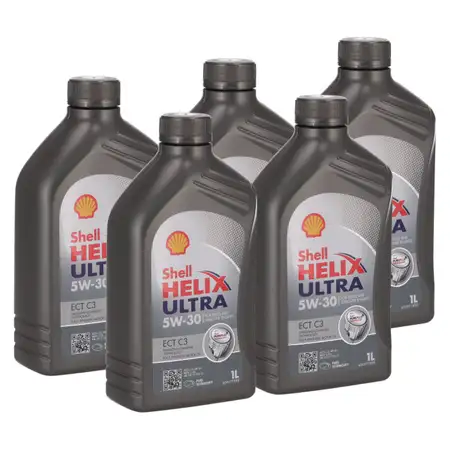 5L 5 Liter SHELL Motor&ouml;l &Ouml;l HELIX ULTRA ECT C3 5W30 dexos2 BMW LL-04 MB 229.51