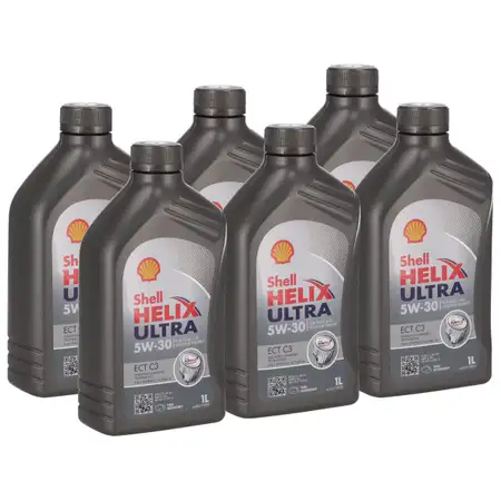 6L 6 Liter SHELL Motor&ouml;l &Ouml;l HELIX ULTRA ECT C3 5W30 dexos2 BMW LL-04 MB 229.51