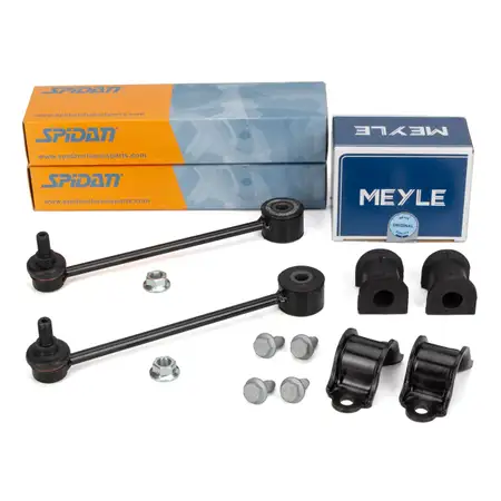 2x SPIDAN Koppelstange + MEYLE Stabilager + Halter f&uuml;r VW Caddy 3 4 kurzer Radstand hinten