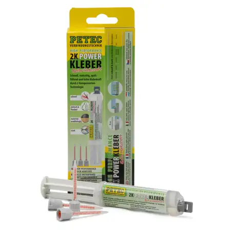 PETEC 93510 2K Power Kleber Klebstoff 2-Komponenten Universalkleber Sofortklebstoff 11ml