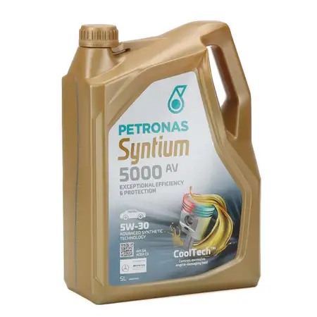 5L 5 Liter PETRONAS Syntium 5000 AV 5W-30 Motor&ouml;l &Ouml;l f&uuml;r MB 229.51/52 504/507.00 BMW LL-04