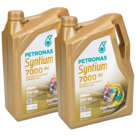 10L 10 Liter PETRONAS SYNTIUM 7000 AV 0W-20 Motor&ouml;l ACEA C5 f&uuml;r VW 508/509.00 Porsche C20