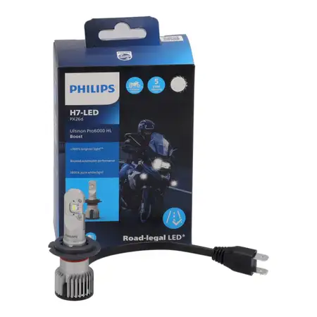 1x PHILIPS Ultinon Pro6000 HL Boost H7 LED mit Stra&szlig;enzulassung MOTORRAD 12V +300% 5.800K