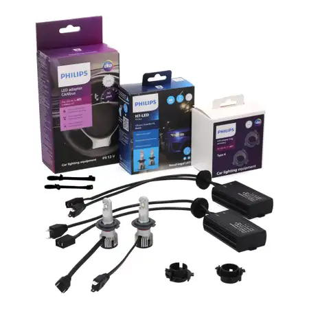 2x PHILIPS Ultinon Pro6000 HL Boost H7 LED + Adapter f&uuml;r HYUNDAI Tucson TL ix35