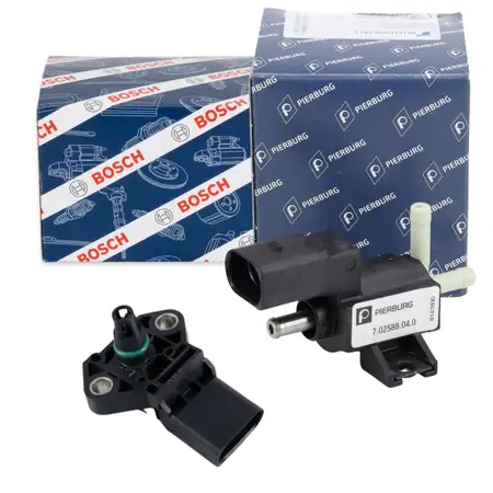 PIERBURG Ladedruckregelventil + BOSCH Ladedrucksensor f&uuml;r VW Golf 5 6 Passat B6 B7 1.4 TSI
